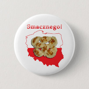 Badge Rond 5 Cm Carte polonaise de Pierogi Smacznego