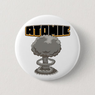 Badge Rond 5 Cm Carte postale mignonne de champignon atomique de d