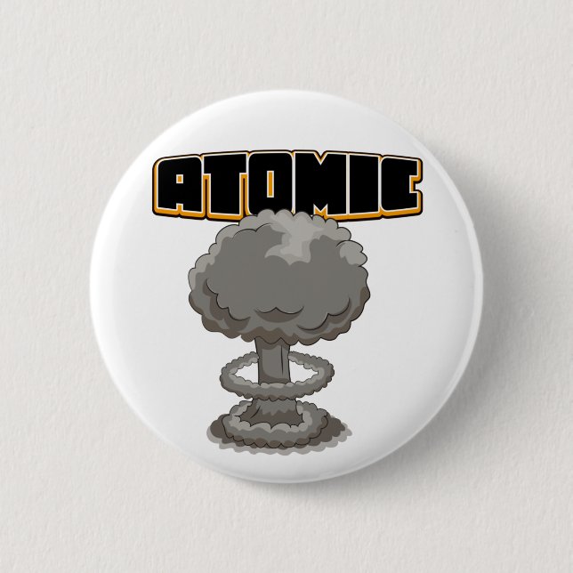 Badge Rond 5 Cm Carte postale mignonne de champignon atomique de d (Devant)