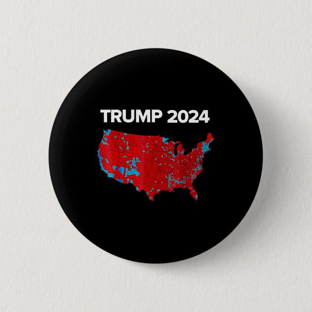 Badge Rond 5 Cm Carte Précise Des Résultats Des Élections De 2024  (Devant)