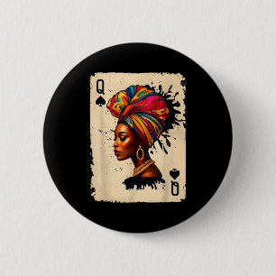 Badge Rond 5 Cm Carte Reine de la Mélanine Africaine Histoire Noir
