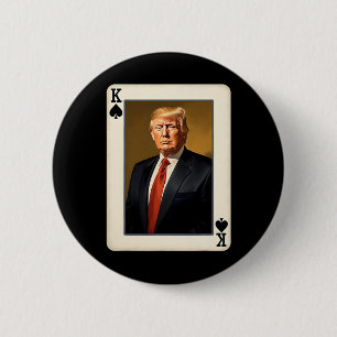 Badge Rond 5 Cm Carte Roi Trump - Présidentiel Donald Trump Unique