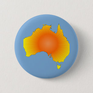 Badge Rond 5 Cm Carte Sunny Australie