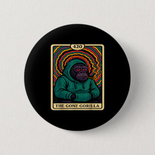 Badge Rond 5 Cm Carte Tarot Graphique Fumeur de Weed Trippy Gone G
