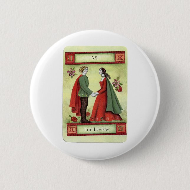 Badge Rond 5 Cm Carte tarot "Les Amoureux" (Devant)