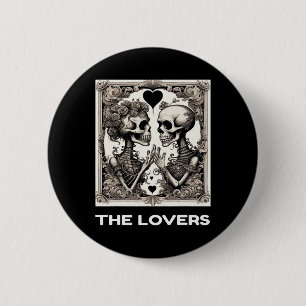Badge Rond 5 Cm Carte Tarot Vintage Skeleton Goth Hallow