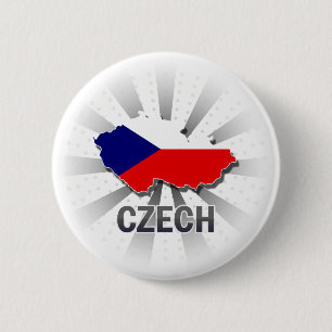 Badge Rond 5 Cm Carte tchèque 2,0 de drapeau