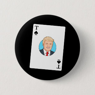 Badge Rond 5 Cm Carte Trump Drôle Pro-trump Pun Hommes Femmes
