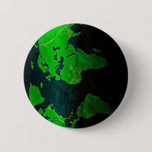 Badge Rond 5 Cm Carte World Digital Earth Géographie Green Shine 