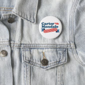 Badge Rond 5 Cm Carter Mondale '76 Rétro Election (En situation)
