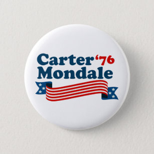 Badge Rond 5 Cm Carter Mondale '76 Rétro Election
