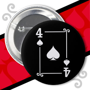 Badge Rond 5 Cm Cartes à jouer Costume 4 cartes à pique Carte à qu