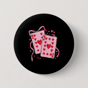 Badge Rond 5 Cm Cartes à jouer Saint-Valentin 6 7 67 Six Sept Sain