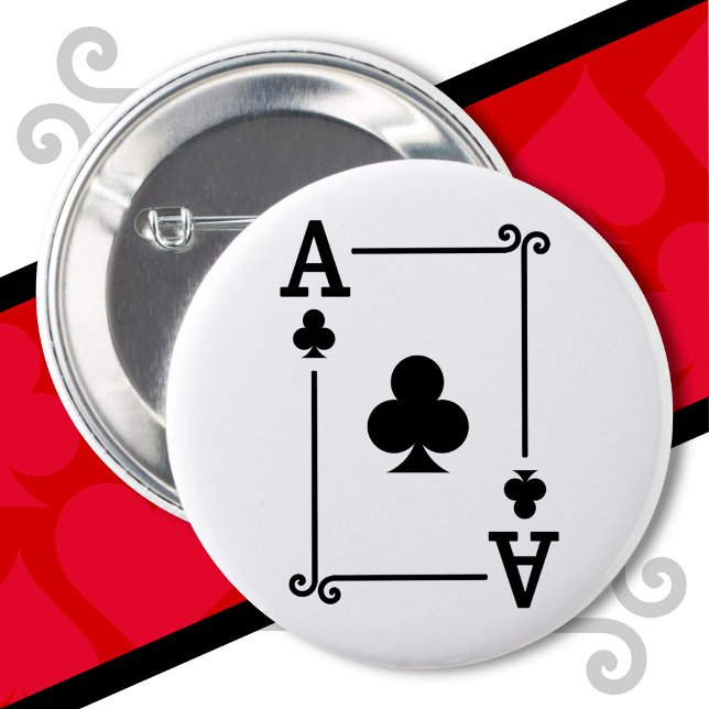 Badge Rond 5 Cm Cartes de jeu Costume Ace Clubs Carte Ace Card (Créateur téléchargé)