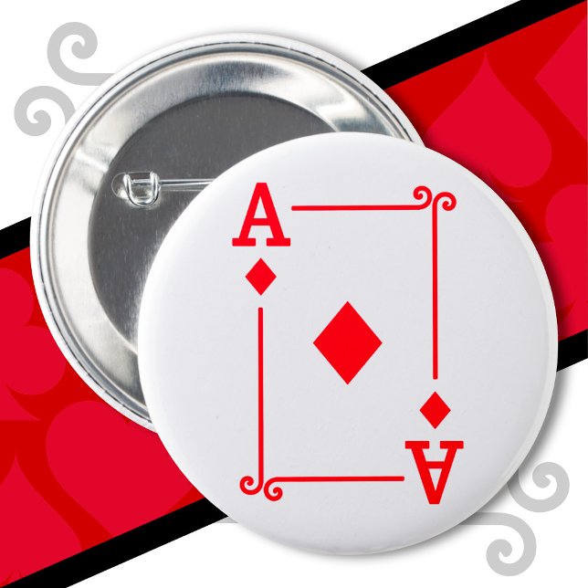 Badge Rond 5 Cm Cartes de jeu Costume Ace Diamonds Carte Ace (Créateur téléchargé)