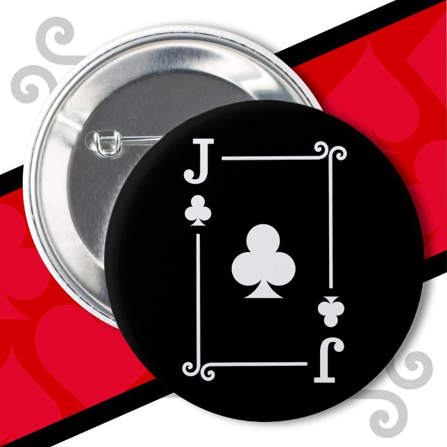 Badge Rond 5 Cm Cartes de jeu Costume Jack Clubs Carte Jack (Créateur téléchargé)