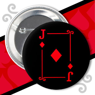 Badge Rond 5 Cm Cartes de jeu Costume Jack Diamonds Carte Jack