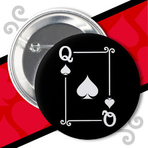 Badge Rond 5 Cm Cartes de jeu Costume Queen Spades Carte Queen Car