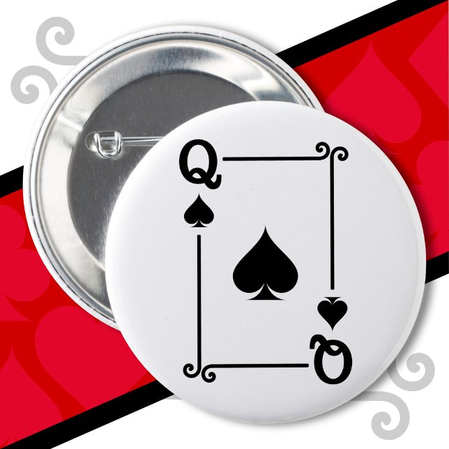 Badge Rond 5 Cm Cartes de jeu Costume Queen Spades Carte Queen Car (Créateur téléchargé)