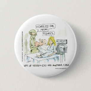 Badge Rond 5 Cm Cartes drôles pour bébé sans fil T-shirts Mugs & C