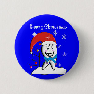 Badge Rond 5 Cm Cartes et cadeaux de Noël de dentiste