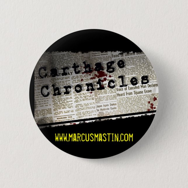 Badge Rond 5 Cm Carthage fait la chronique du Pin (Devant)
