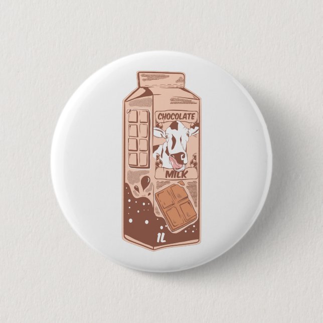 Badge Rond 5 Cm Carton de lait aromatisé au chocolat (Devant)