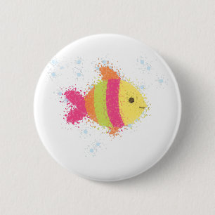 Badge Rond 5 Cm Carton de poisson mignon