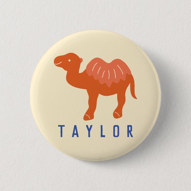 Badge Rond 5 Cm Carton personnalisé Bactrian 2 Humps Camel (Devant)