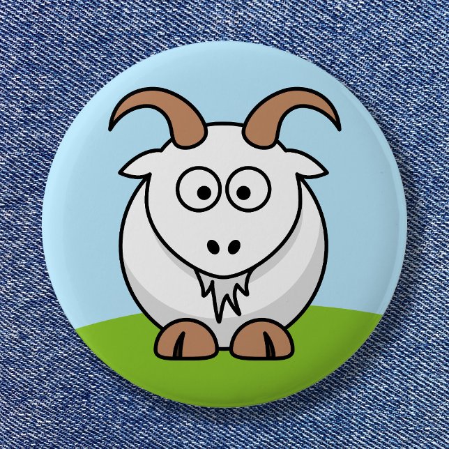 Badge Rond 5 Cm Carton rond mignon Saanen Chèvre (Saanen Goat Button)
