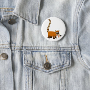 Badge Rond 5 Cm Carton souriant mignon Coatimundi