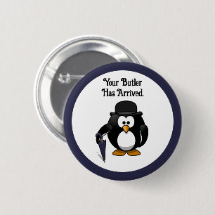Badge Rond 5 Cm Cartoon de pingouin à boutons doux et classe avec 