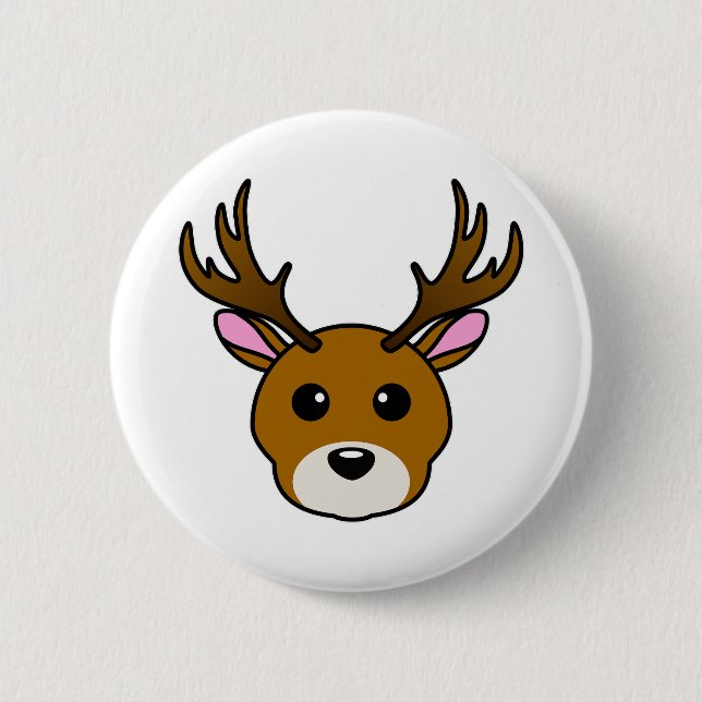 Badge Rond 5 Cm Cartoon Deer (Devant)