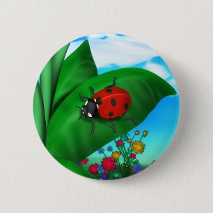 Badge Rond 5 Cm Cartoon Lady Bug