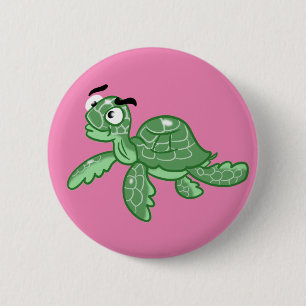 Badge Rond 5 Cm Cartoon Sea Turtle