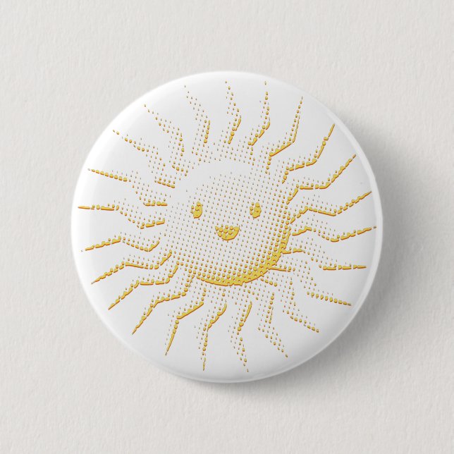 Badge Rond 5 Cm Cartoon Smiling Face Soleil (Devant)