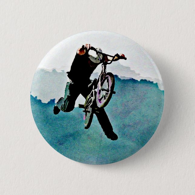 Badge Rond 5 Cm Cascade de bicyclette du style libre BMX (Devant)