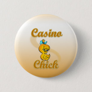 Badge Rond 5 Cm Casino Chick