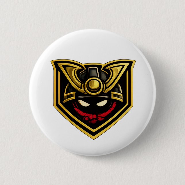 Badge Rond 5 Cm Casque Bushi Do Épinglette Bouton (Devant)