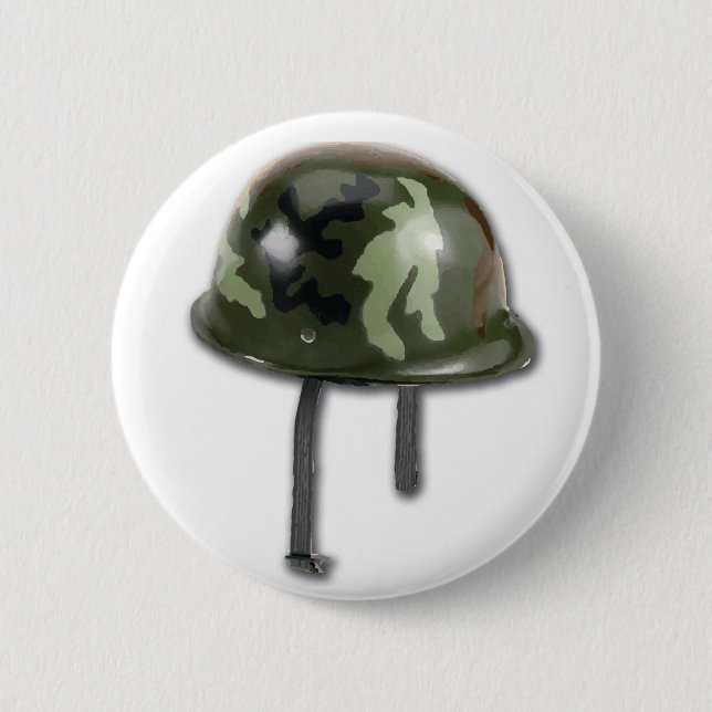 Badge Rond 5 Cm Casque d'armée (Devant)