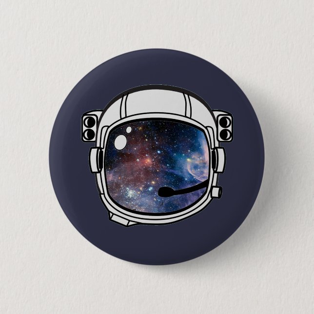 Badge Rond 5 Cm Casque d'astronaute spatiale (Devant)