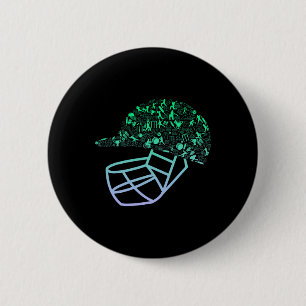 Badge Rond 5 Cm Casque de cricket pour garçons joueurs de cricket 