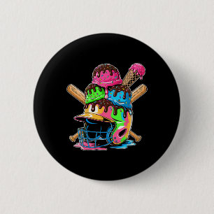 Badge Rond 5 Cm Casque de Dégoulinade de Crème Glacée Bysebyll pou
