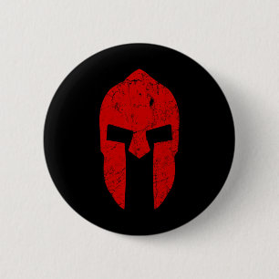 Badge Rond 5 Cm Casque de guerrier spartiate Motivation de gym Spa