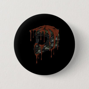 Badge Rond 5 Cm Casque de motocross Vintage Drip Melt pour moto de