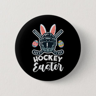 Badge Rond 5 Cm Casque de Pâques de hockey sur glace Sports Hommes