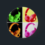 Badge Rond 5 Cm Casque de quatre couleurs Pop Art Tête Téléphone<br><div class="desc">Hip hop,  R&B,  rock,  heavy metal,  techno,  punk,  rap,  classic,  african american,  jazz... . We love music,  we love listening cds,  radio. Enjoying watching video clibs,  mixes,  remixes,  covers.</div>