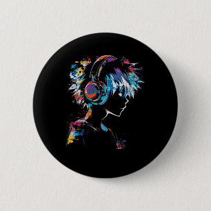 Badge Rond 5 Cm Casque Motif Anime Manga Motif Illustration de l'a