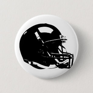 Badge Rond 5 Cm Casque noir blanc Pop Art Football