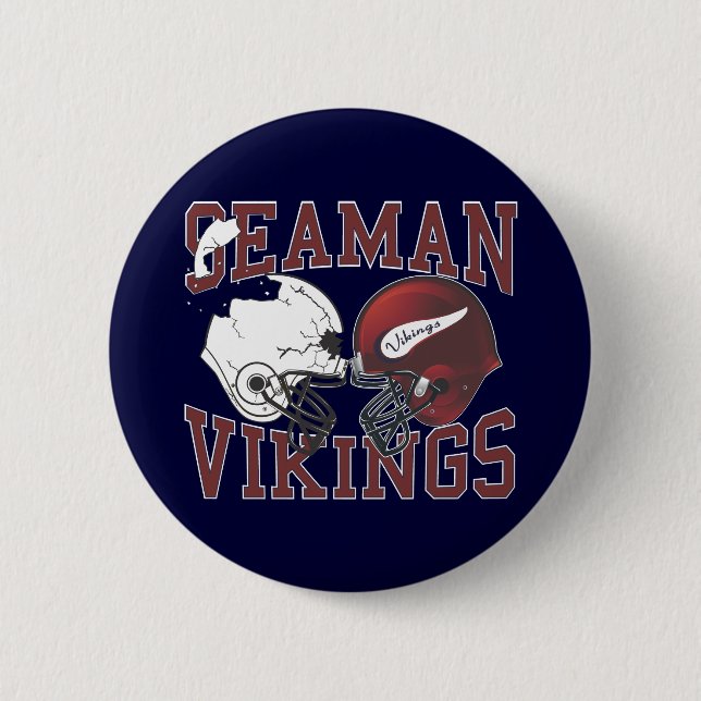Badge Rond 5 Cm Casques antichoc de Vikings de marin (Devant)